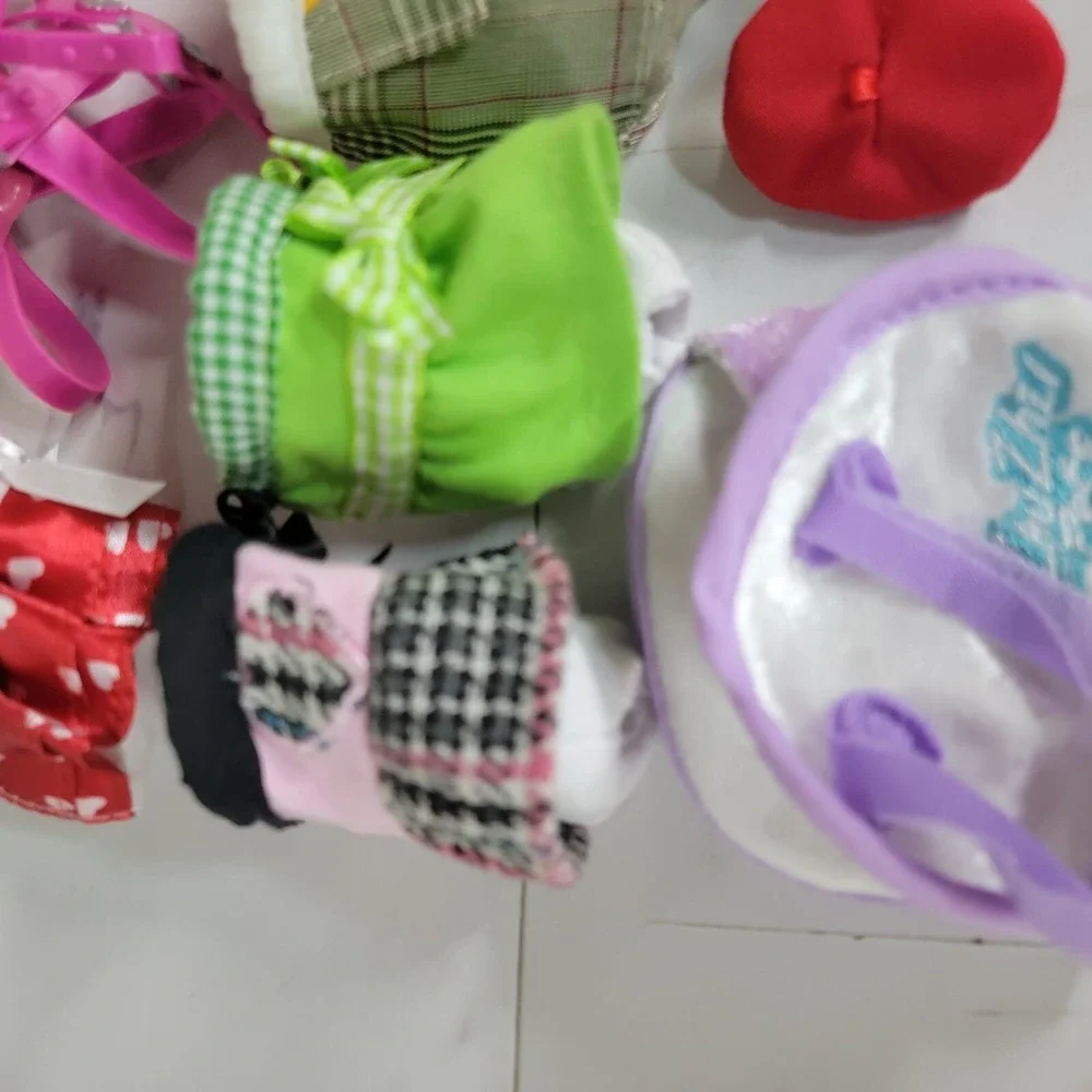 Zhu Zhu Pets Hamster Blanket & Bed lot green blue bag costume Leash Hat